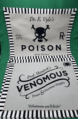 Halloween Placemats Poison/ Venomous Theme Beige/Black Border 14.5x18” Rare - Image 1 of 4