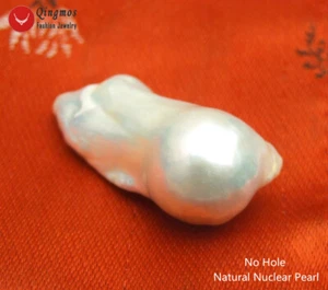 18*40mm Baroque Natural White Nuclear Pearl Pendant for Women Jewelry Free Box  - Picture 1 of 9