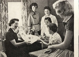 1955 Employers Mutual of Wausau Vintage Print Ad Home Economics Class - Picture 1 of 9