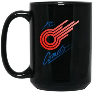 Taza Kansas City Comets 15 oz. Cerámica negra brillante | Equipo de fútbol MISL - Imagen 1 de 1