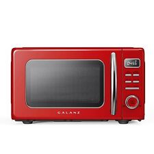 Galanz GLCMKZ09RDR09 Retro Countertop Microwave Oven with Auto Cook & Reheat ...
