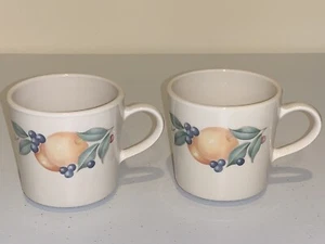 Set of 2 Corning Ware Corelle ABUNDANCE Coffee Cups Mugs Fruit Design - Picture 1 of 6