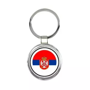 Gift Keychain : Serbia Flag Never Underestimate The Power Serbian Expat Country - Picture 1 of 1