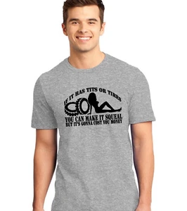 IF IT'S GOT TITS OR TIRES~YOU CAN MAKE IT SQUEAL BUT IT WILL COST YOU MONEY TEE - Picture 1 of 5