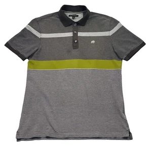 BANANA REPUBLIC Polo Shirt Short Sleeve 3-Button Striped Elephant Logo Size M - Picture 1 of 14