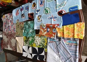 Vintage Fabric LOT Various Yardage Pieces Sewing Crafts Doll Resell   A59 - Picture 1 of 19