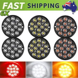 6X 3"inch Round LED Tail Light Stop Brake Reverse Blinker Lamp Trailer Truck UTE - Picture 1 of 24