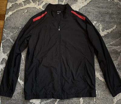 Pebble Beach Men Size L Black Windbreaker Full Zip Water Resistant — 第 1/4 张图片