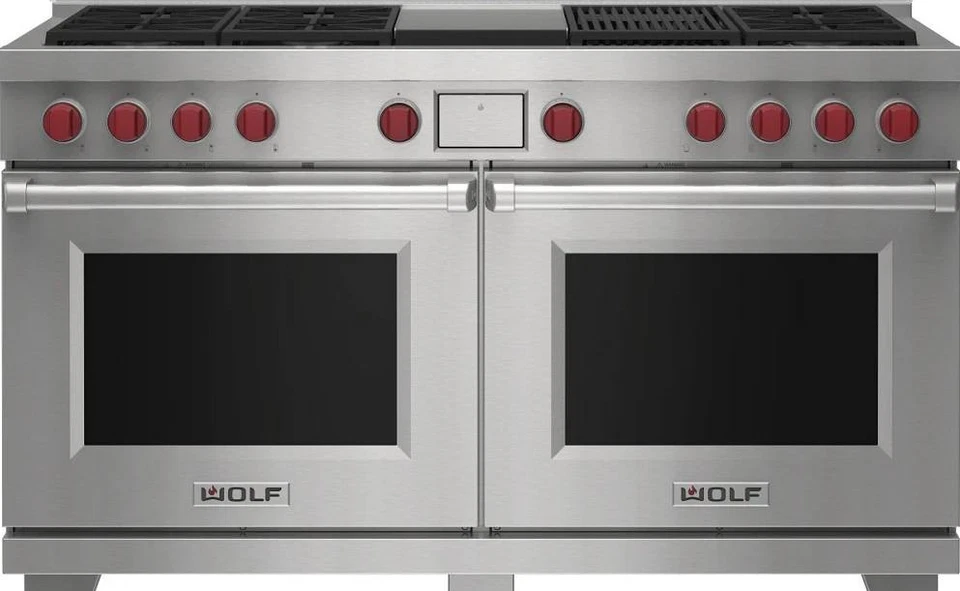 Wolf M Series DF60650CGSPLP 60" 6 Burner+Griddle+Grill Dual-Fuel LP Smart Range - Image 1 of 1