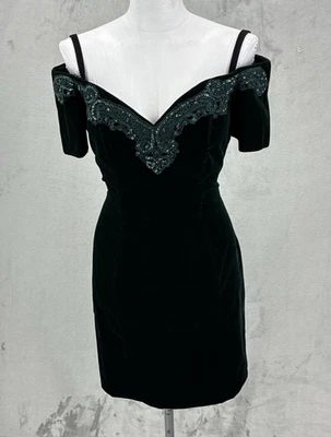 Винтажный Rampage платье зеленый бархат с плеча темно Fairycore Y2K праздник - Изображение 1 из 4