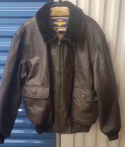 Vintage United States Navy Landing Leathers Bomber Jacket Size Large - Picture 1 of 14