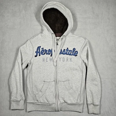 Sudadera con Capucha Aeropostale Para Mujer XS Sherpa Forrada Cremallera Completa Vellón Bordada Y2K Preppy Foto 1 de 4