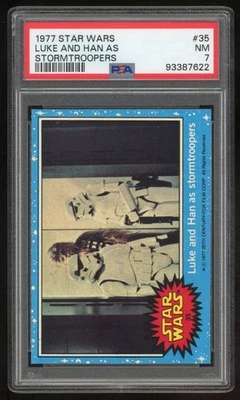 1977 Topps Star Wars Trading Card #35 Luke And Han... 1st Series PSA 7 - Image 1 of 3