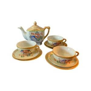 Lusterware Kinder Teekanne, je 3 Tassen Untertassen Desert Teller Mid Century Japan - Bild 1 von 22