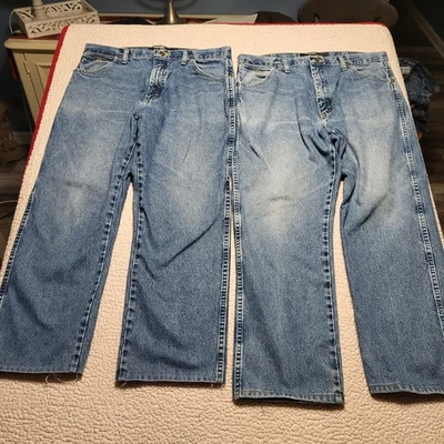 2 Пара WRANGLER George Strait коллекции прямые штанины мужские джинсы размер 36 x 30 - Изображение 1 из 4