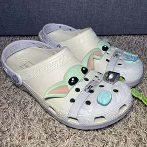 Crocs Star Wars Grogu Slip On Clogs Mens Size 9 Mandalorian Multicolor NEW - Picture 1 of 8