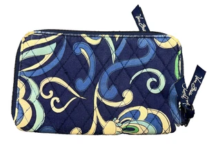 Portafoglio Vera Bradley bi-fold blu mediterraneo donna trapuntato con cerniera - Foto 1 di 12