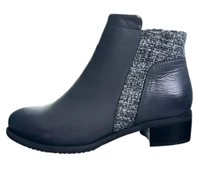 Stivaletti da donna Propet Taneka in pelle con zip laterale taglia 9,5 M grigio antracite neri nuovi senza etichette - Foto 1 di 14