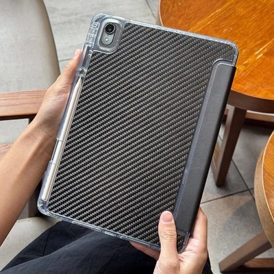 Магнитный чехол-стойка из настоящего углеродного волокна с держателем для карандаша для Huawei MatePad Air 12 - Изображение 1 из 4
