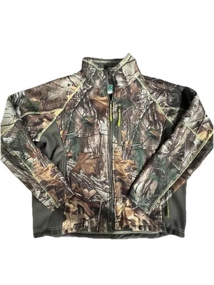 AGO Camouflage Jacket Youth RealTree Full Zip Fleece LARGE - Image 1 of 4