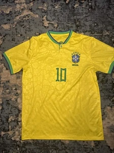 Camiseta amarilla de la selección nacional de fútbol de Brasil para hombre Neymar Jr. #10 talla XL - Imagen 1 de 13
