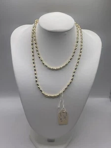 Vintage Gold Plated Faux Oval Bead Necklace 24" Length/ 0.11 Bead size - Picture 1 of 8