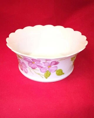  Plato de baratija festoneado floral pequeño AK Alemania Foto 1 de 4