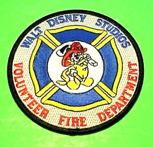 WALT DISNEY STUDIOS CALIFORNIA MICKEY MOUSE 4" FIRE DEPT PATCH FREE SHIPPING - Picture 1 of 1