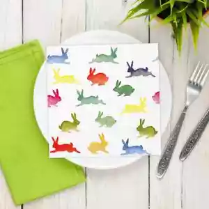20 Pack Tiflair Spring Rabbits Lunch Napkins 3 ply Easter Tableware Decorations - Picture 1 of 1