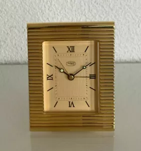 Réveil quartz de luxe Tampa par Jaccard - boîtier laiton et cadran doré - Foto 1 di 2