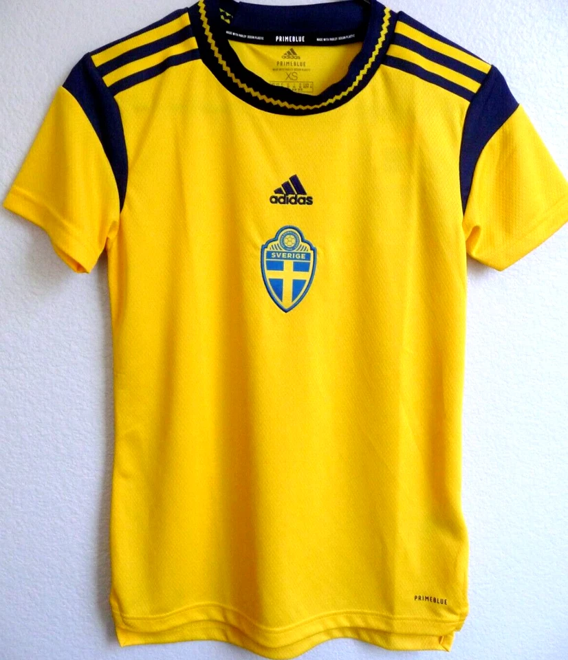Adidas Sweden Soccer Jersey Women's Small Yellow Home Kit 2022 Football