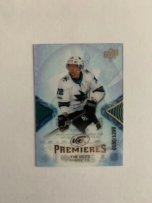 2017-18 Upper Deck Ice #110 Tim Heed RC 0180/1299 - San Jose Sharks - Image 1 of 2