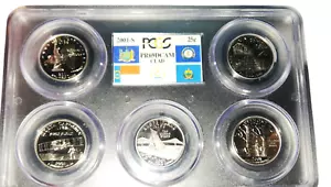 2001-S 25c (5 COIN SLAB) PR69DCAM STATE QUARTER FLAG SLAB HOLDER - RARE SET - Picture 1 of 3
