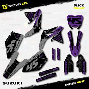 Gray & Purple Slick Racing Graphics Kit fits 08-17 Suzuki RMZ450 Sticker RMZ 450 - Bild 1 von 5