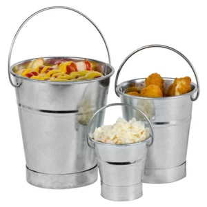 Mini Galvanised Pail for Chip Buckets French Fries and Food Service - Picture 1 of 8