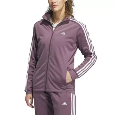 adidas Ladies' 3-Stripes Track Jacket, Fig, S - Image 1 of 4
