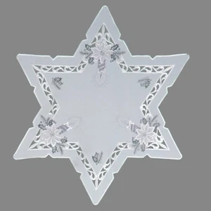 Tischwäsche Stickerei Kerzen und Zapfen Winter Weihnachten - Bild 1 von 13