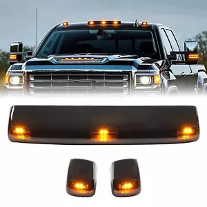 For Chevy Silverado GMC 2500HD 3500HD 2015-2019 Amber Cab Roof Marker LED Lights - Bild 1 von 18