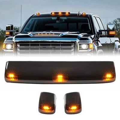 For Chevy Silverado GMC 2500HD 3500HD 2015-2019 Amber Cab Roof Marker LED Lights - Image 1 of 4