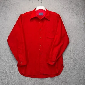 Vintage Pendleton Button Up Shirt Mens Large Wool Suede Elbow Patch Western FLAW - Picture 1 of 16