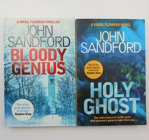 2x John Sandford Novels Bloody Genius Holy Ghost Thriller Mystery Murder - Picture 1 of 3