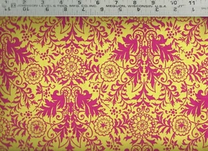 Ink & Arrow ~ Lyla Damask 26106-HV ~ Fuchsia & Lime 100% Cotton Quilt Fabric BTY - Picture 1 of 1
