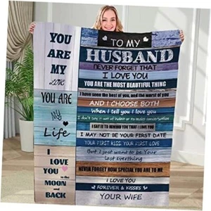 Gift for Blanket from Wife to My Blanket Anniversary Wedding 60''*50'' Husband - Picture 1 of 8