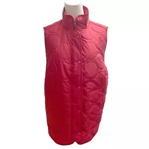 Croft & Barrow Plus Women's Sz 1X Cherry Red Quilted Insulated Fleece Lined Vest - Picture 1 of 8
