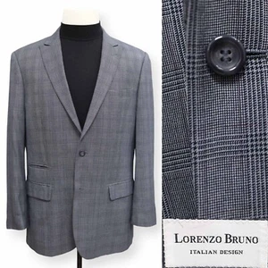 LORENZO BRUNO mens blueish gray SUPER 150s sport coat suit jacket blazer 42 R - Picture 1 of 15