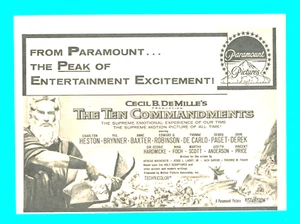 1958 Ten Commandments movie PRINT AD Cecil B. DeMille Heston Yvonne De Carlo - Picture 1 of 3