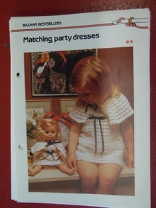 Matching Party Dresses for Little Girl & Doll crochet PATTERN INSTRUCTIONS FR SH - Foto 1 di 2