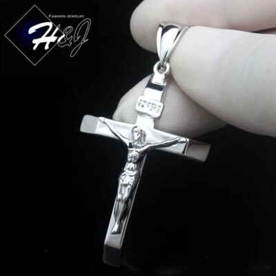 COLGANTE CRUCIFIJO CRUZ JESUCRISTO PLATA ESTERLINA 925 MACIZA HOMBRE MUJER*SP484 Foto 1 de 4