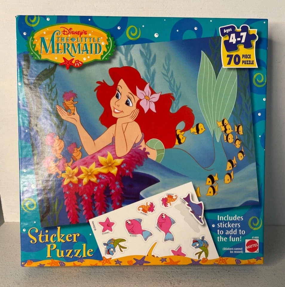 The Little Mermaid Glitter Jigsaw Puzzle Disney Toys Vintage 1990s Ariel