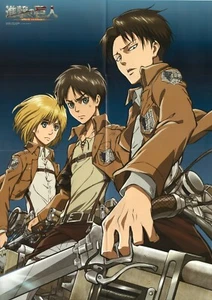 poster promo Free Iwatobi Swim Club Attack on Titan anime Rin Makoto Eren Levi - Picture 1 of 2
